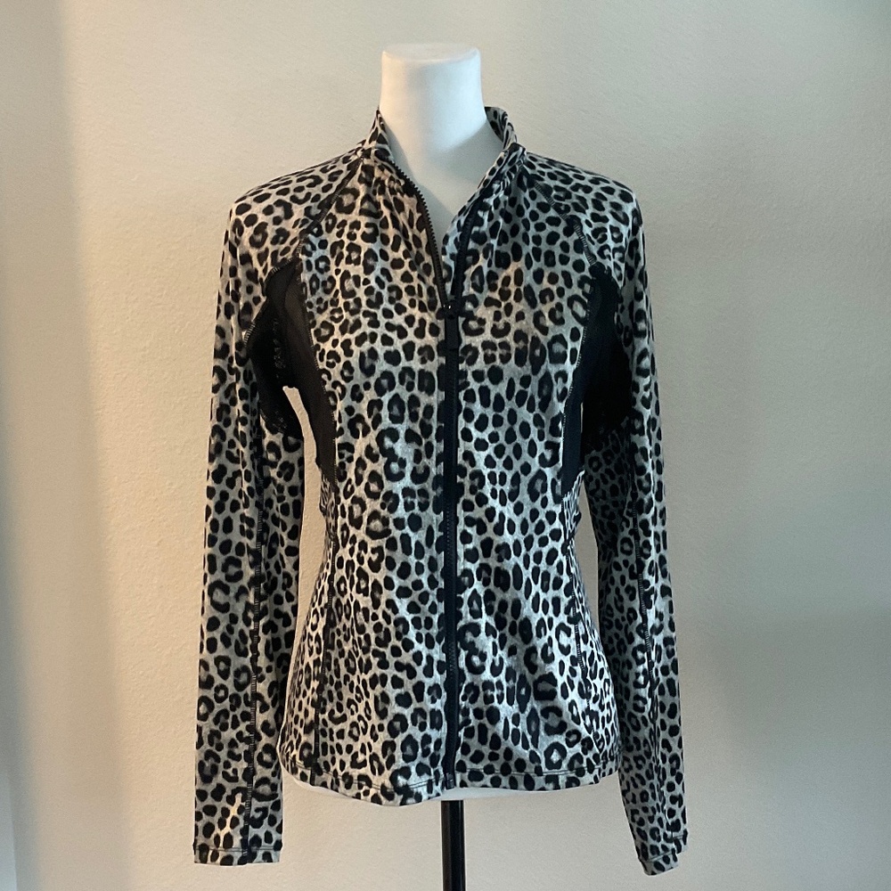 Michael Kors Jacket Animal Print Zipper Front Petite Medium NWOT